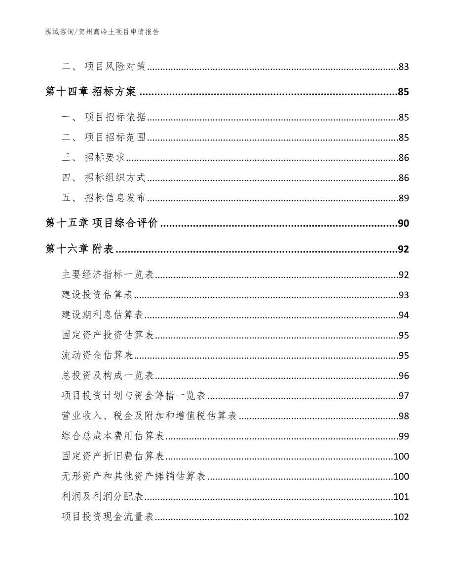 贺州高岭土项目申请报告_第5页