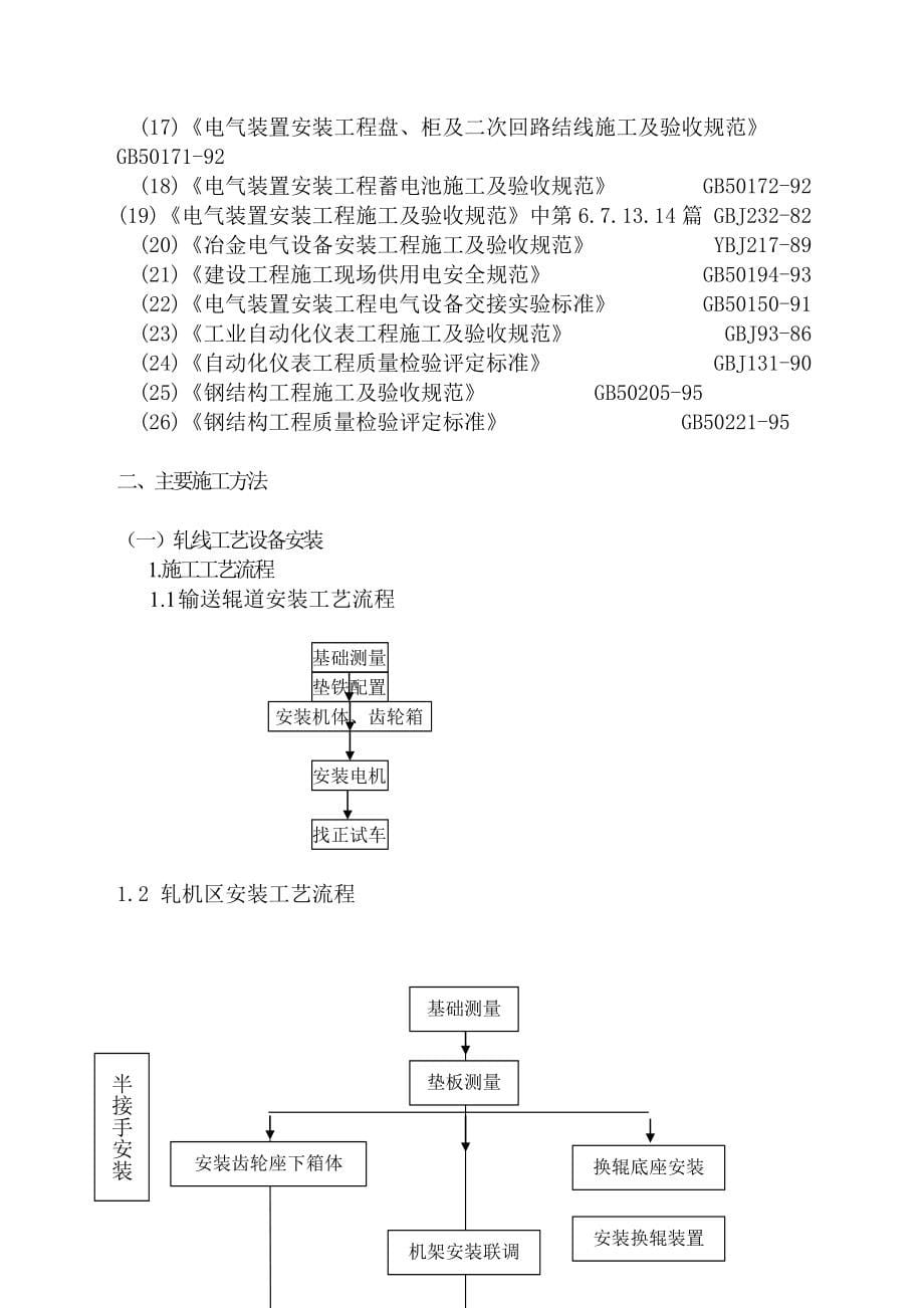 万吨棒材连轧工程施工组织方案方案_第5页