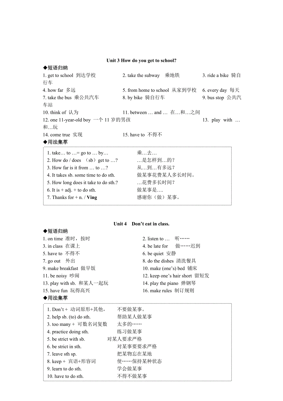 人教版七年级上册下册英语各单元知识点归纳1（完整版）.doc_第2页