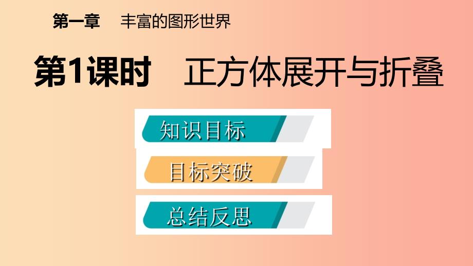 2019年秋七年级数学上册第一章丰富的图形世界1.2展开与折叠1.2.1正方体展开与折叠导学北师大版.ppt_第2页