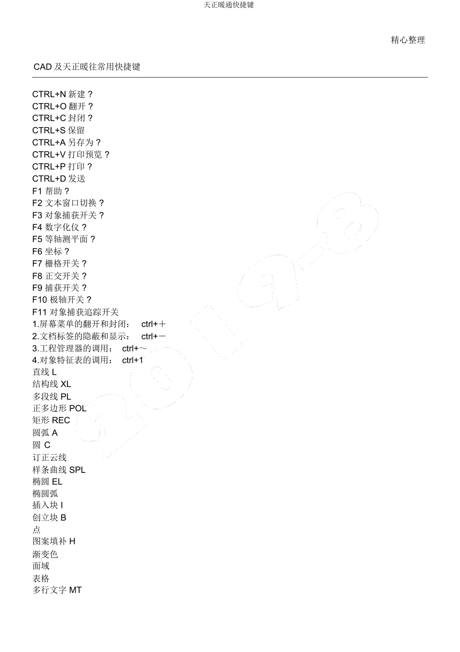 天正暖通快捷键.docx_第1页