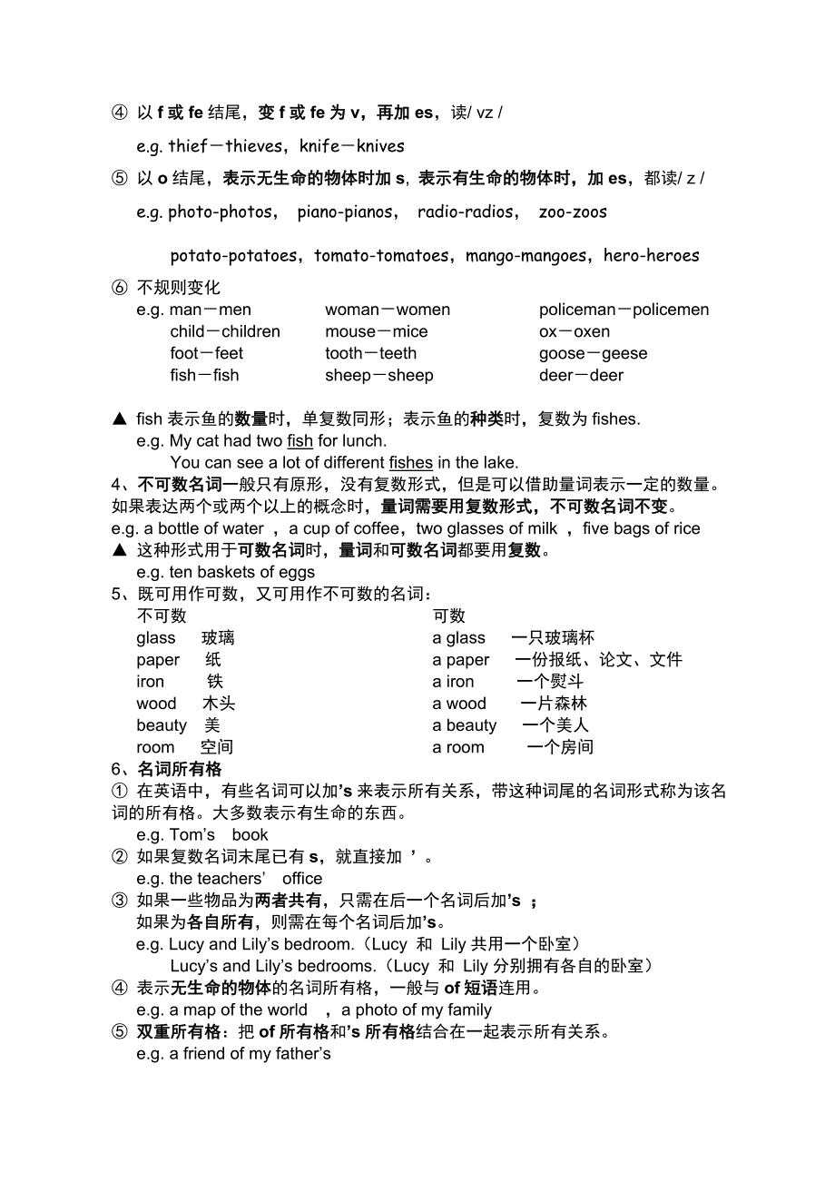 小学1-6年级英语语法大全_第3页