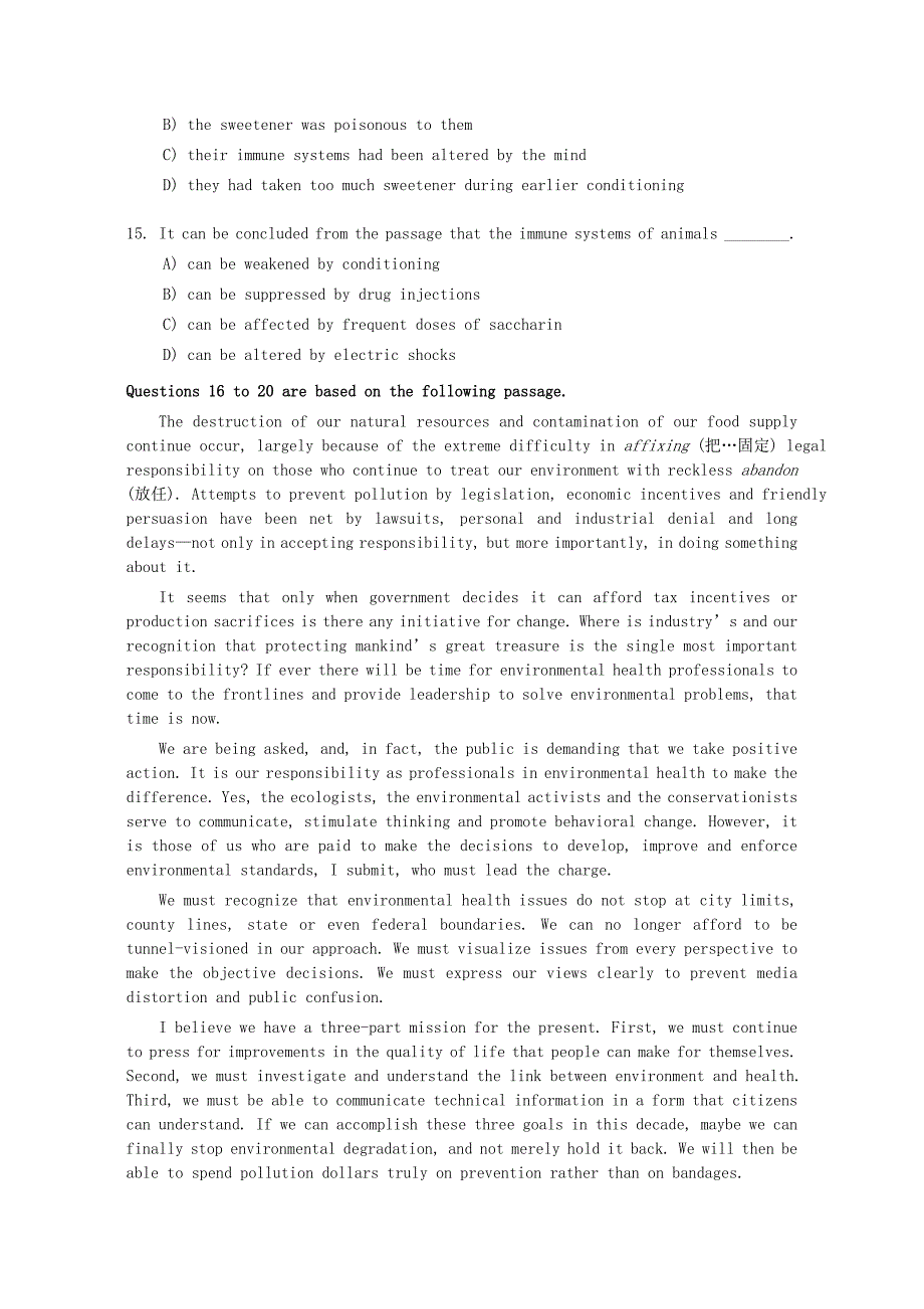 1999年6月英语六级真题及答案_第5页