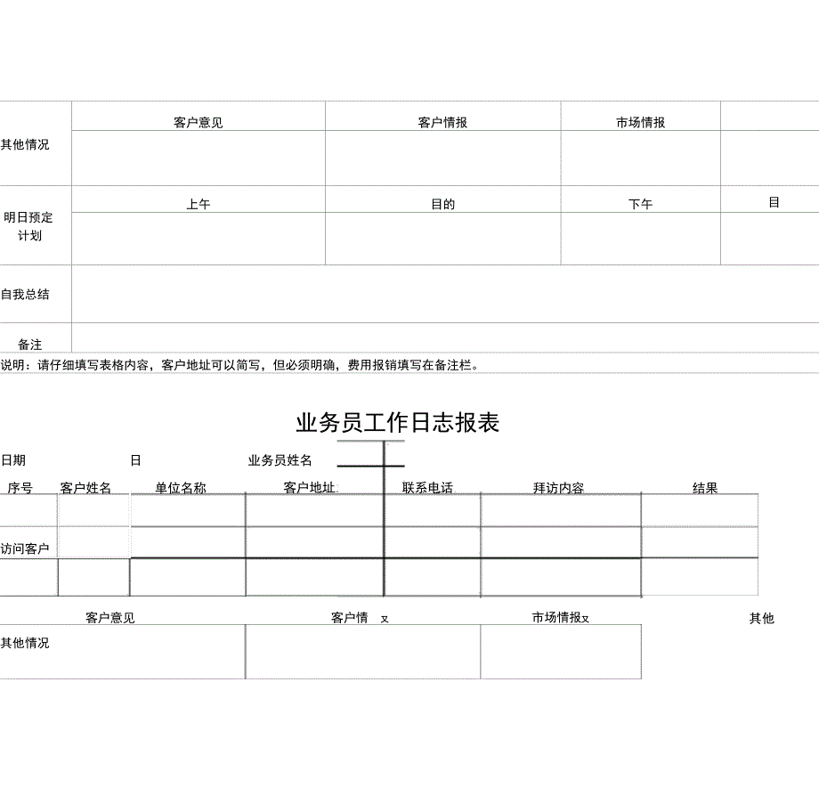 业务员工作日志报表模板_第3页