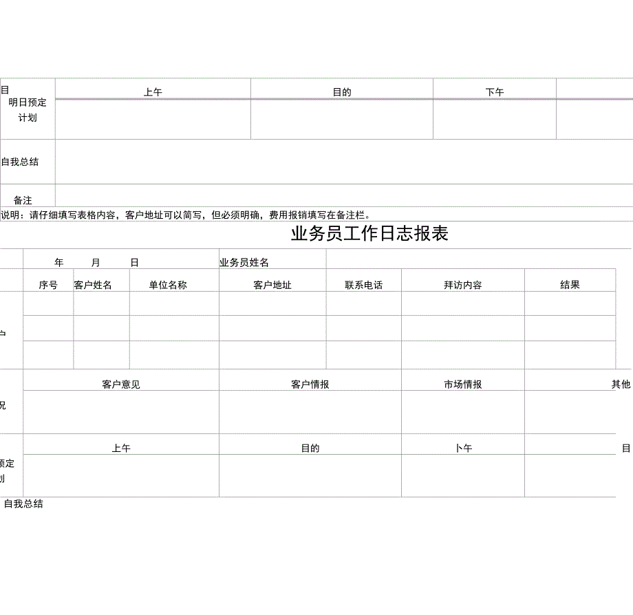 业务员工作日志报表模板_第4页