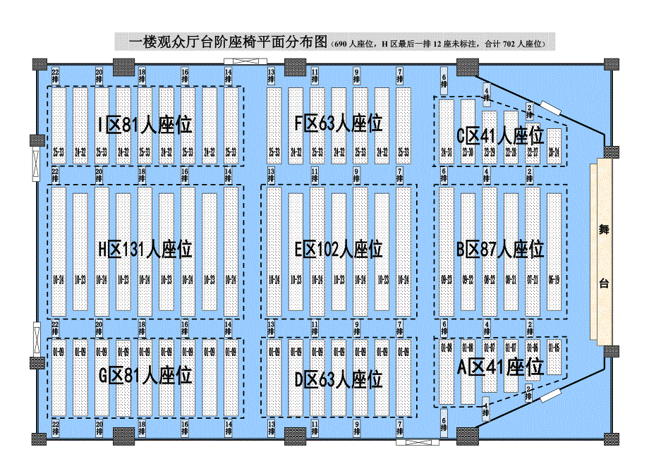一楼观众厅台阶座椅平面分布图(精品)_第1页