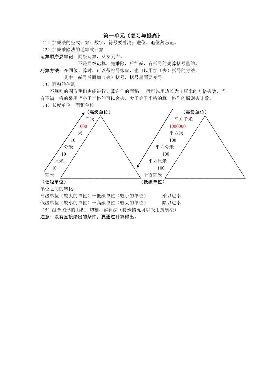 上海小学三年级数学知识梳理(三下)_第1页