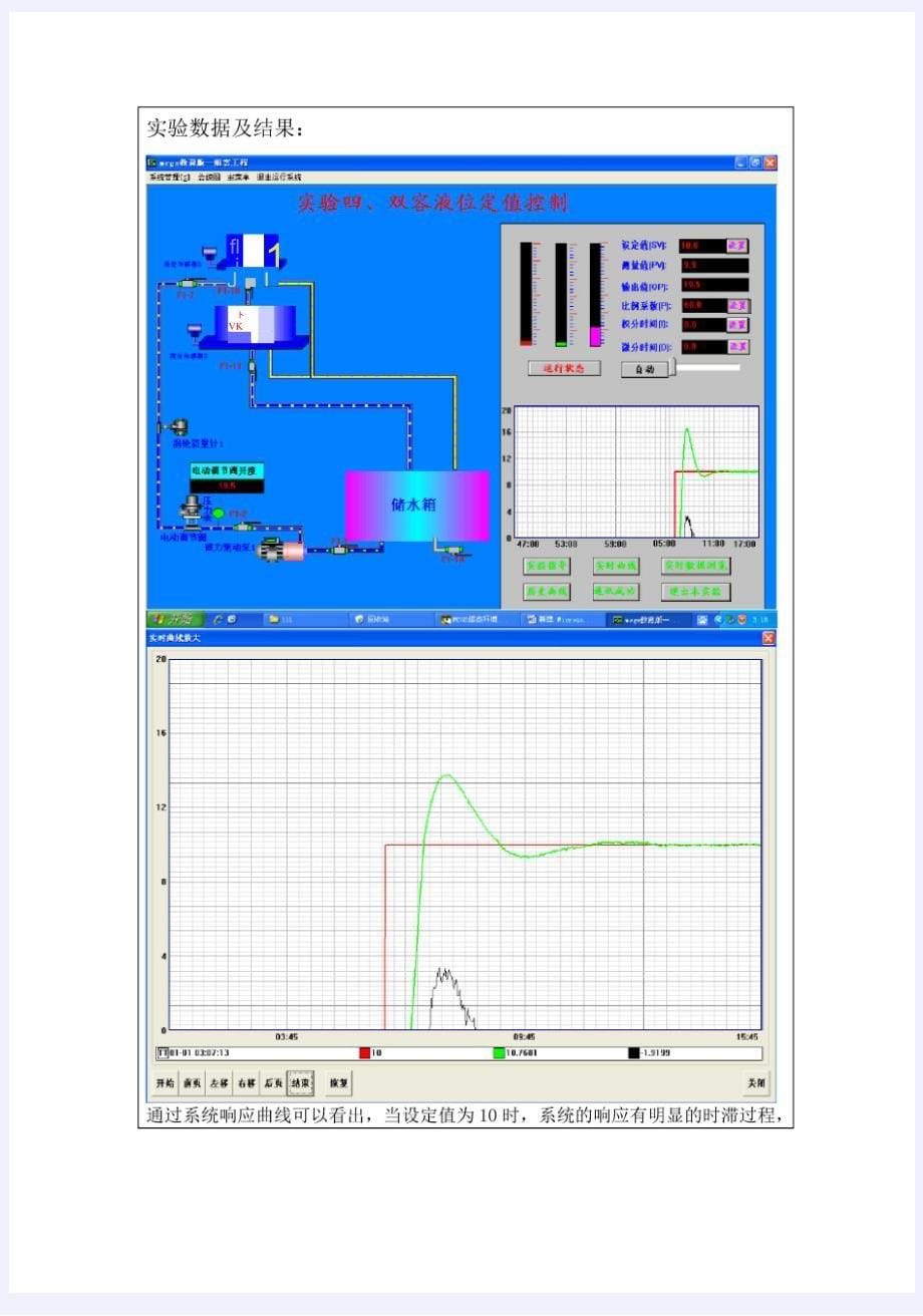 双容水箱液位定值控制系统实验报告_第5页
