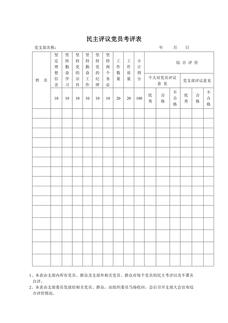 民主评议党员表表格.doc_第3页