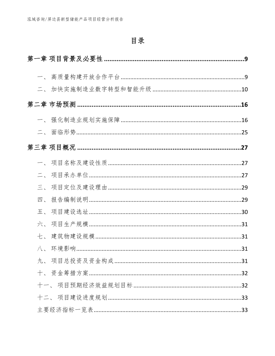 屏边县新型储能产品项目经营分析报告（模板参考）_第3页