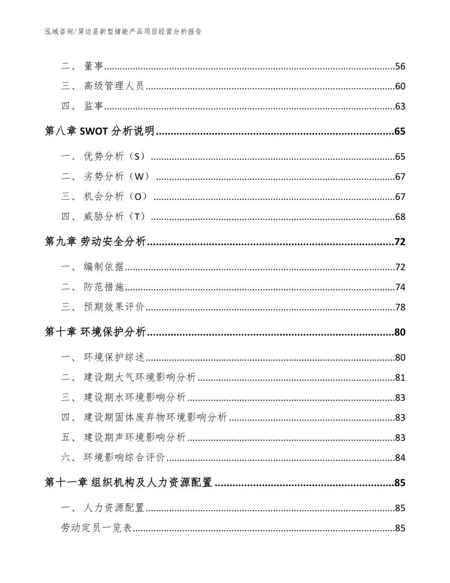 屏边县新型储能产品项目经营分析报告（模板参考）_第5页