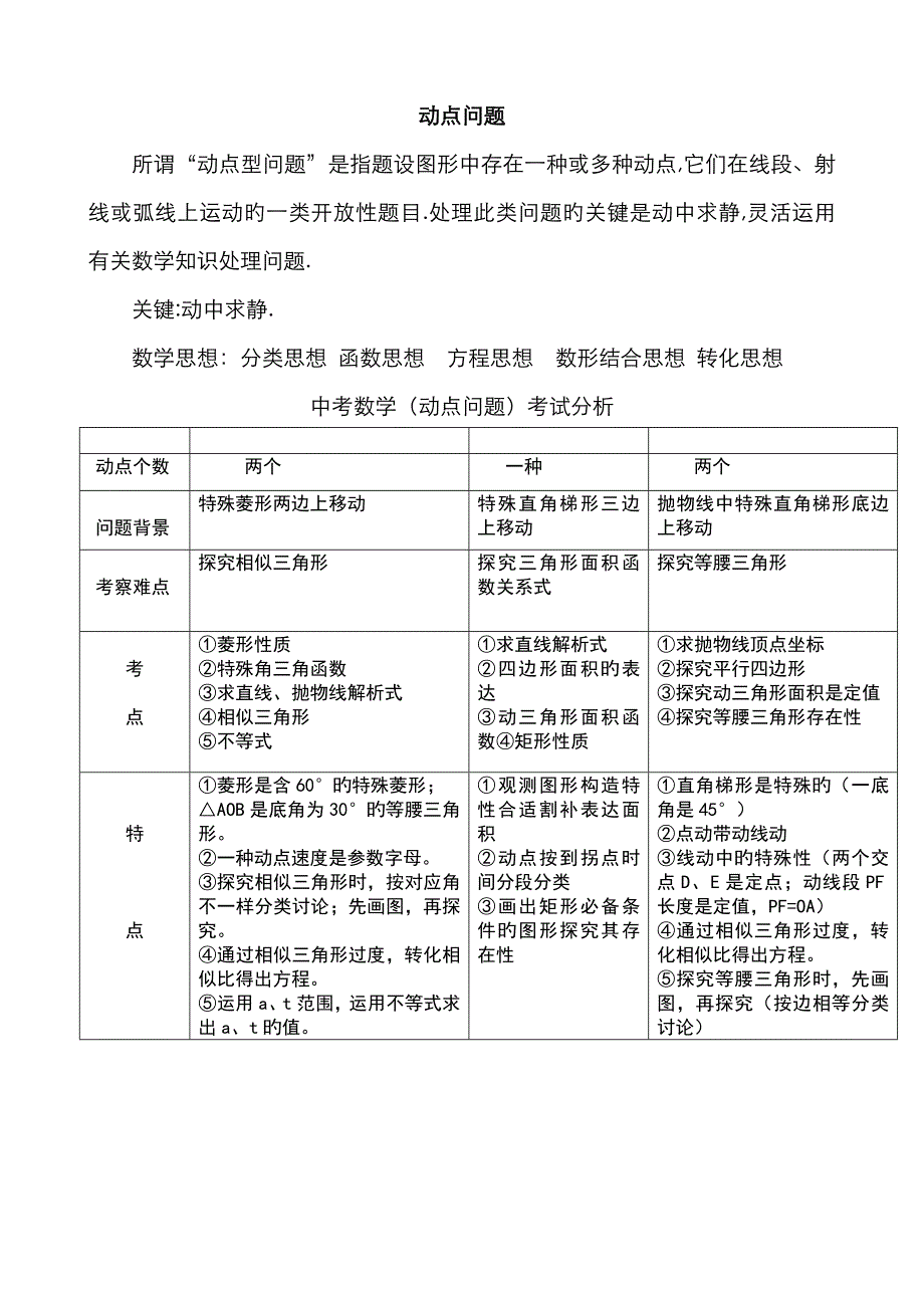 新北师大版中考数学动点教师版_第1页