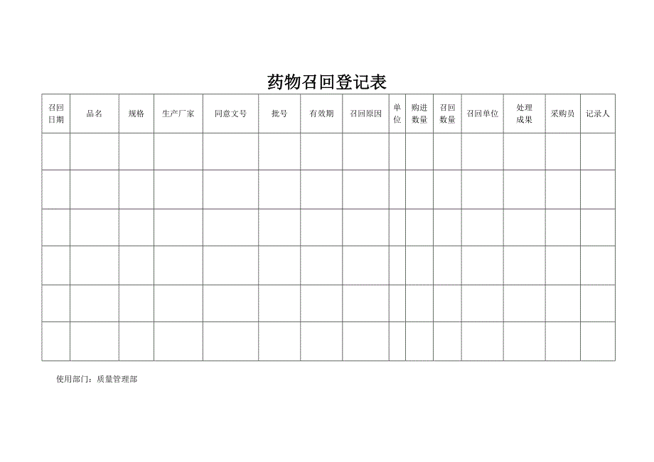 药品召回记录表_第1页