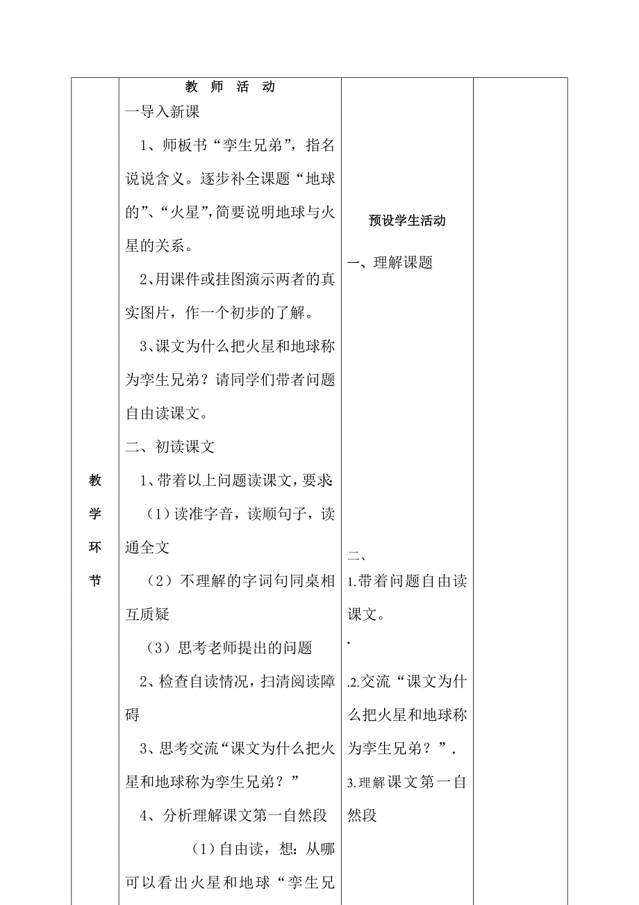 《 火星——地球的“孪生兄弟”》集备教案.doc_第2页