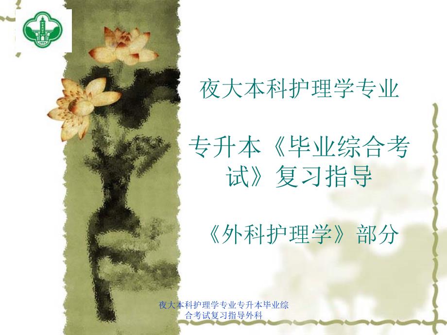 夜大本科护理学专业专升本毕业综合考试复习指导外科课件_第1页