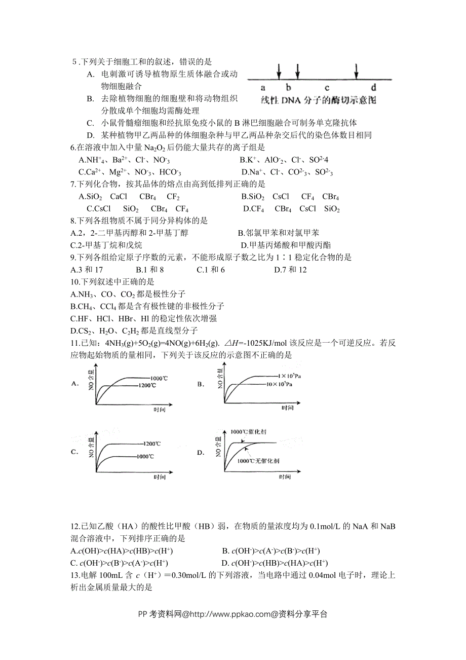 2008年高考理科综合试卷(浙江卷)_第2页