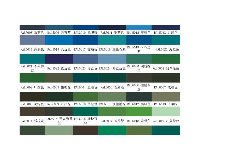 漆膜颜色标准样卡_第5页