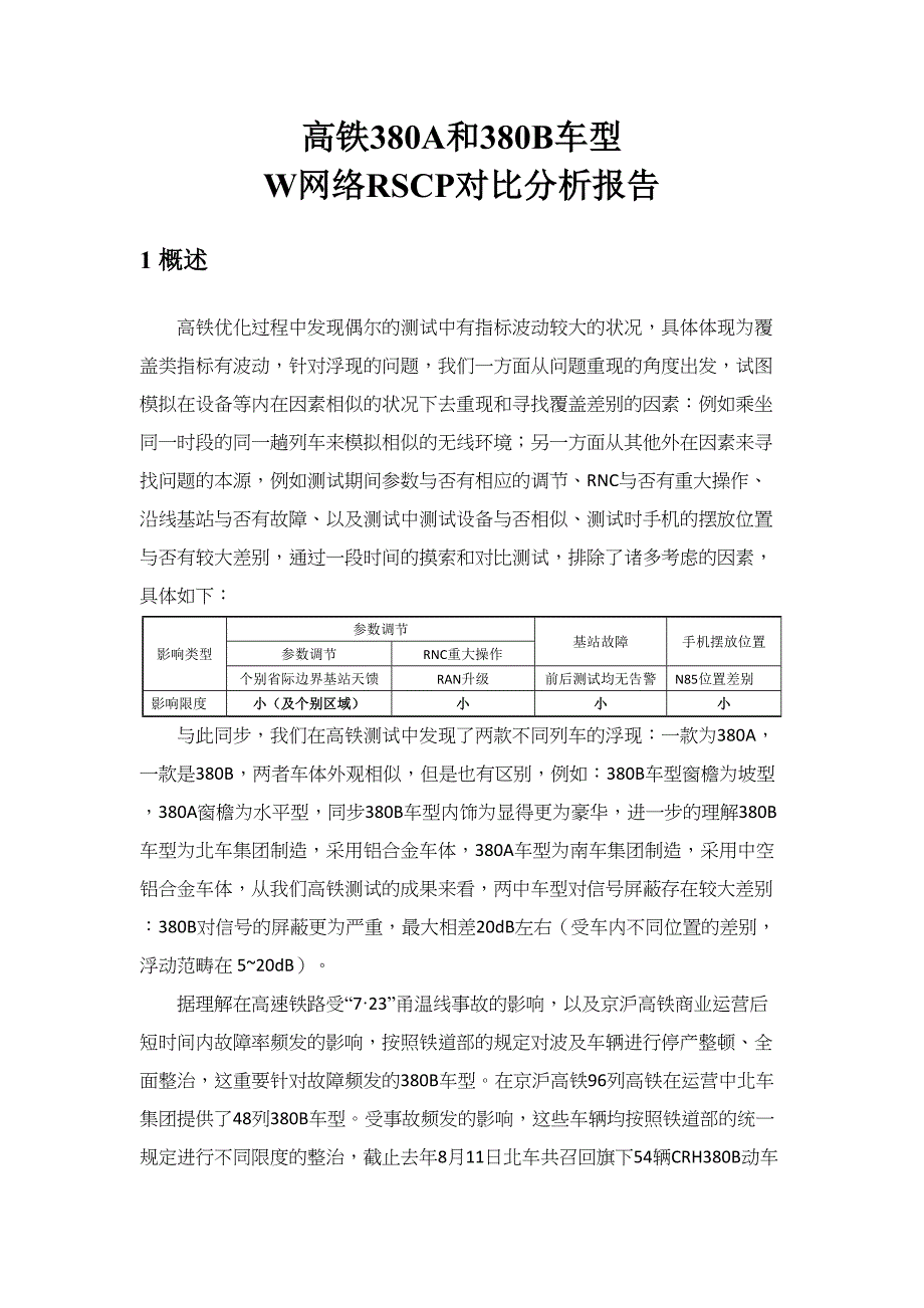 高铁380A和380B车型对比报告及方案V1.4_第1页