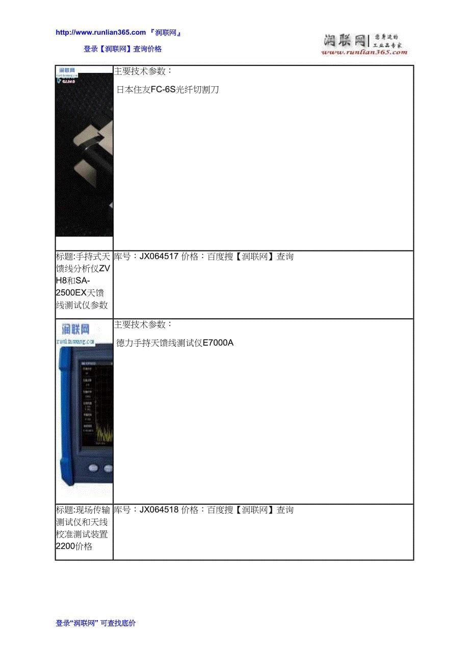 天线和基站分析仪MT8212A和数字有线综合测试仪XC5110价格_第5页