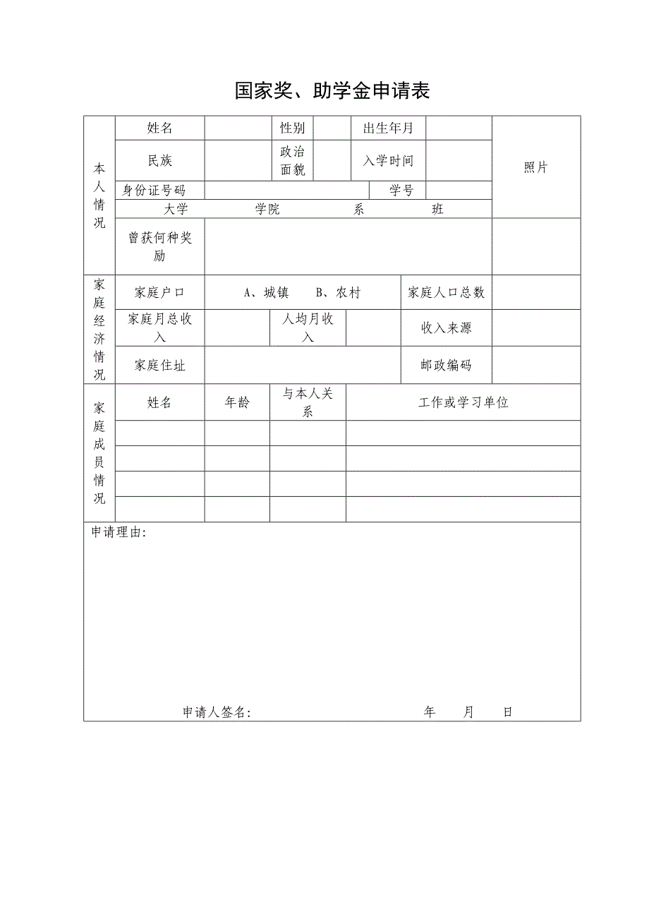 奖助学金申请表.doc_第1页