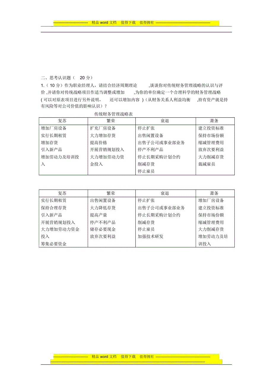 MBA09秋季班财务管理试卷A_第2页