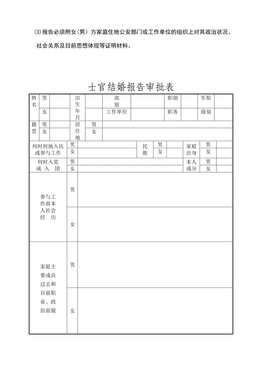 申请结婚报告表_第3页