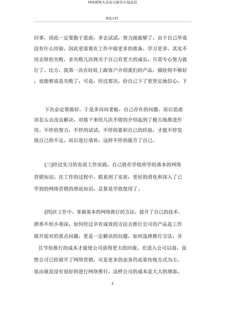 网络销售人员实习报告计划总结.doc_第5页