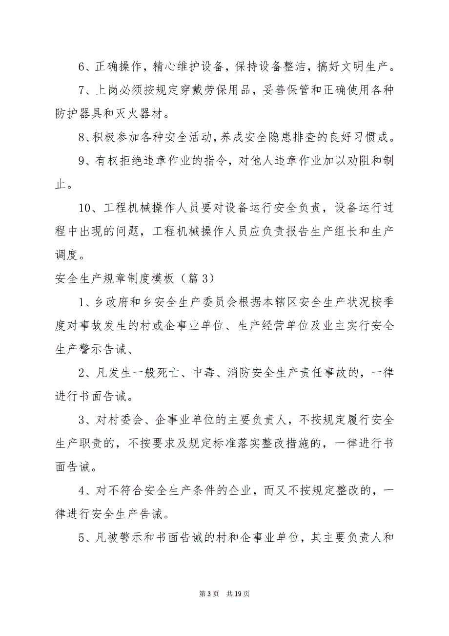 2024年安全生产规章制度模板_第3页