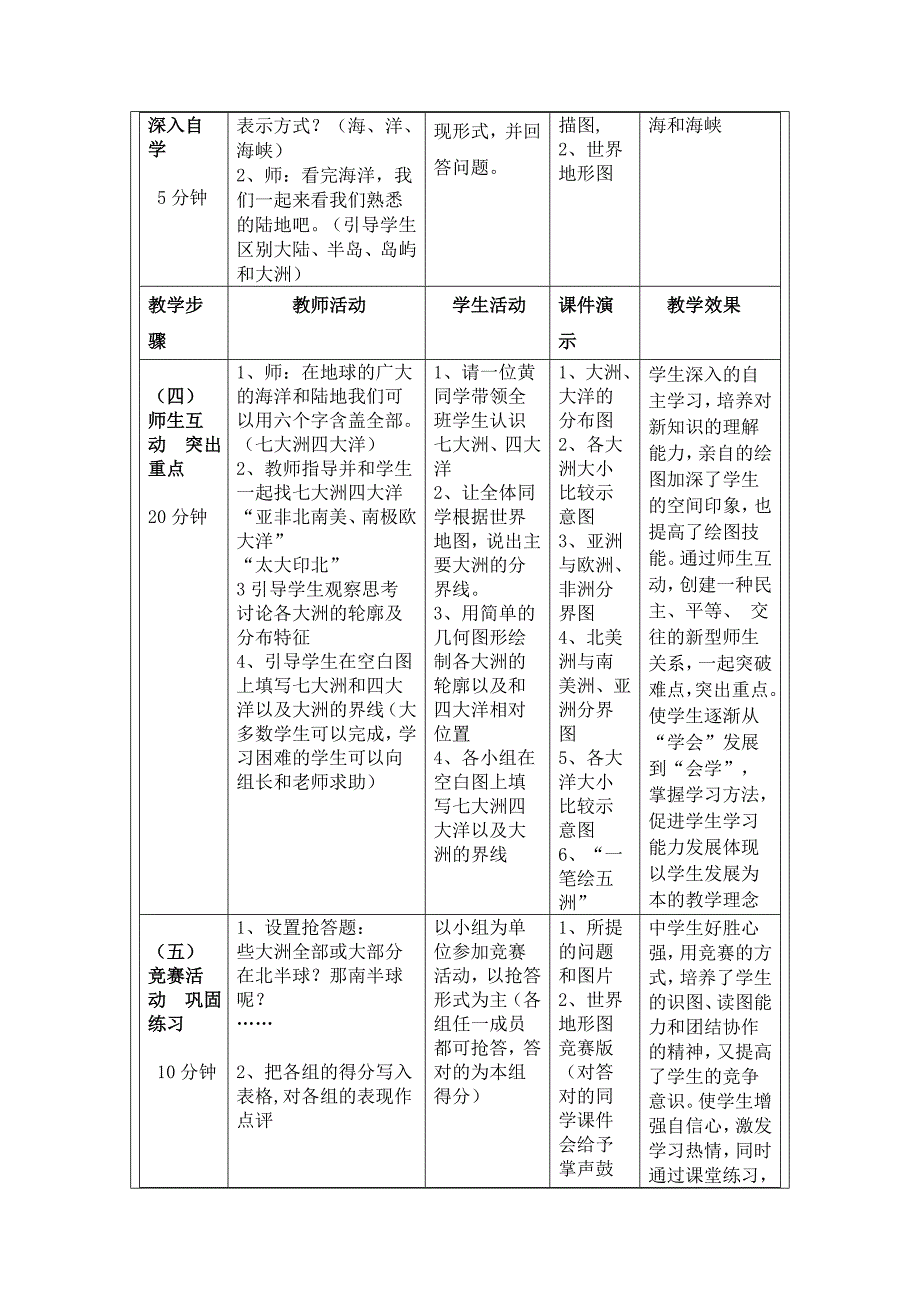 大洲和大洋教学设计教案_第4页