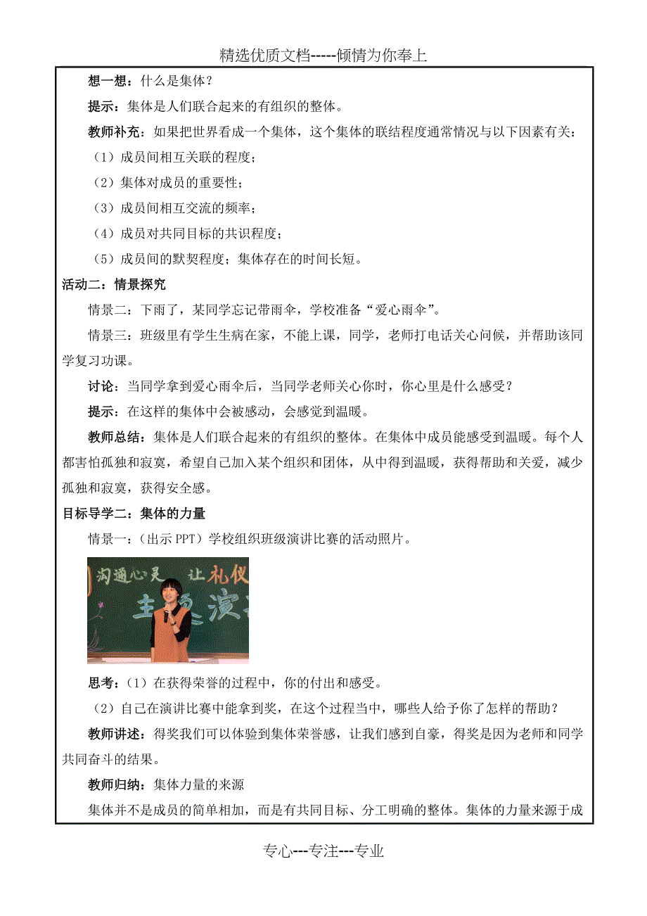 2016-2017七年级下册政治集体备课-6.1集体生活邀请我_第2页