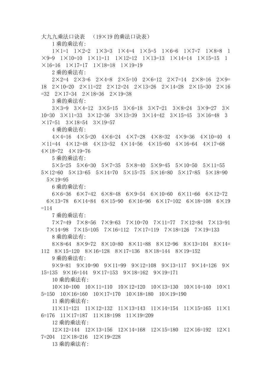 大九九乘法口诀_第1页