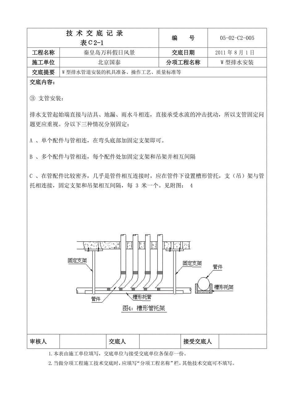 W型铸铁排水管安装技术交底记录_第5页