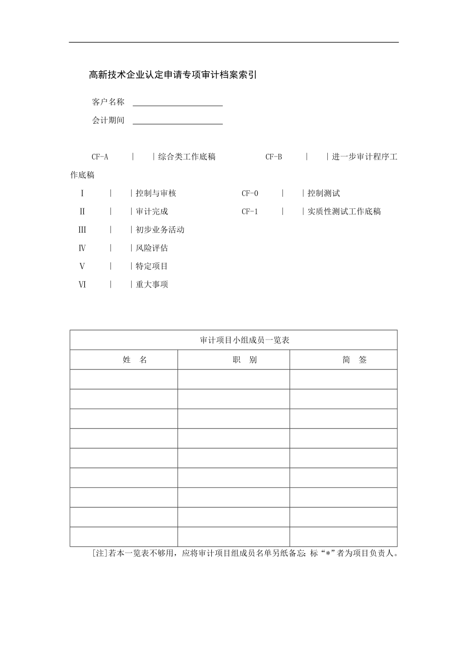 cf-a综合类底稿—高新认定审计_第1页