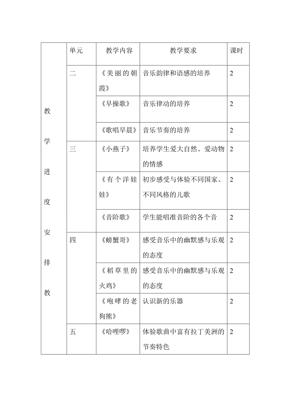 音乐二年级下册教学计划_第3页