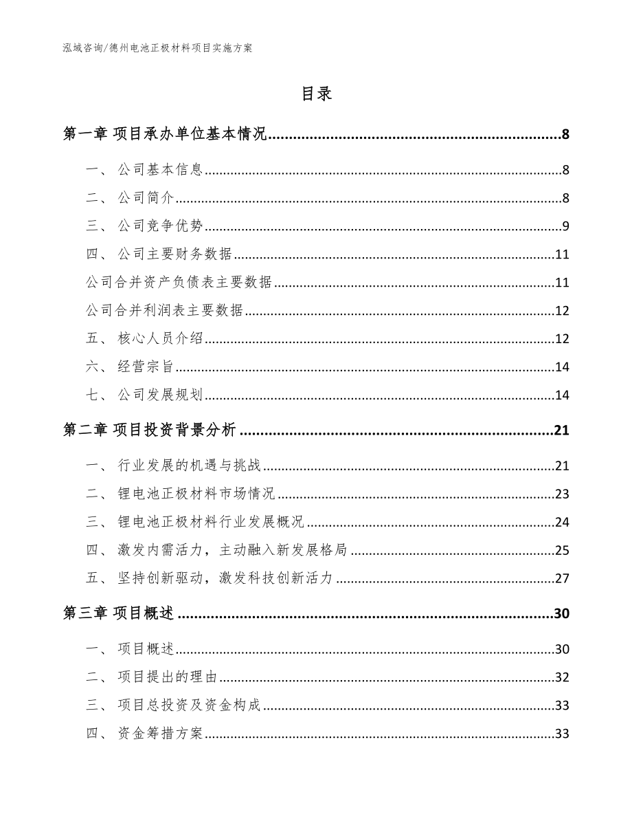 德州电池正极材料项目实施方案_模板参考_第2页