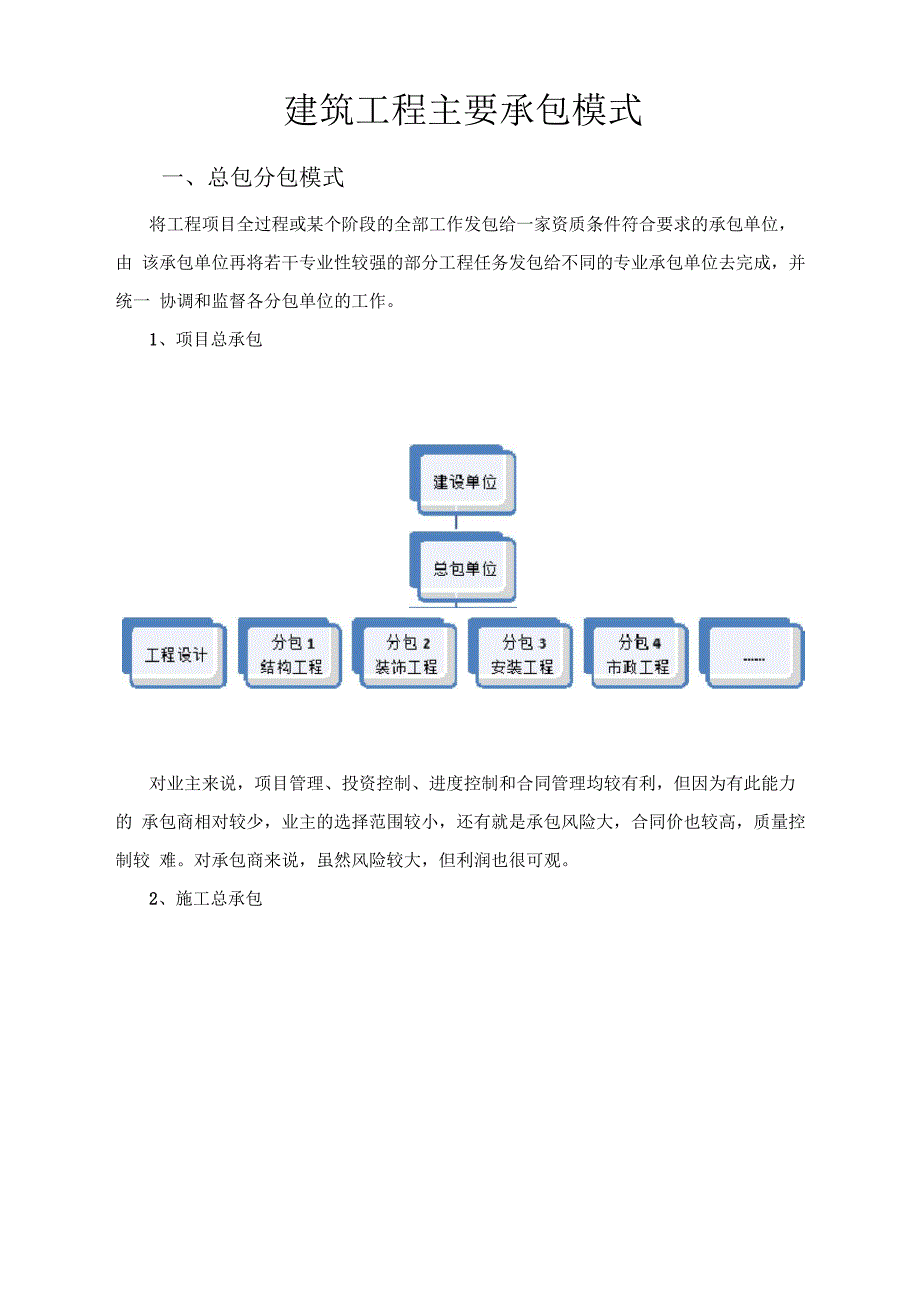 建筑工程主要承包模式_第1页