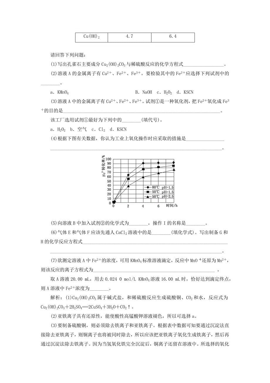 高考化学一轮复习盐类的水解课时检测含解析_第5页