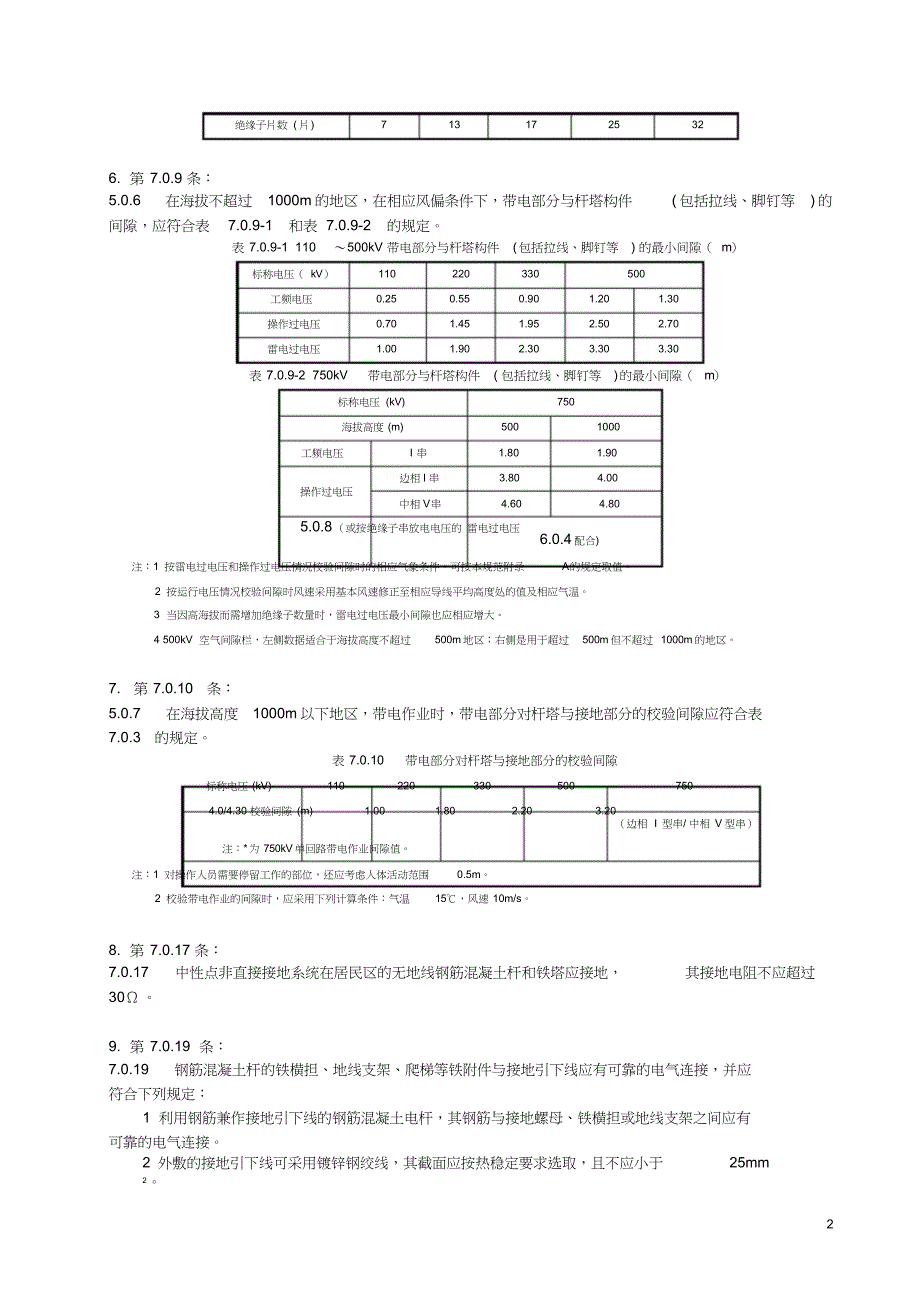 110KV~750KV架空输电线路设计规范强制性条文word整理版_第2页