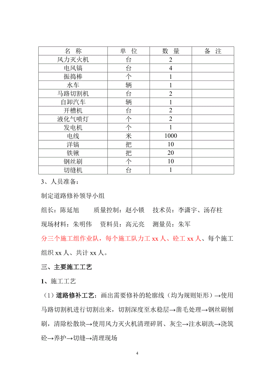 道路修补施工方案_第4页