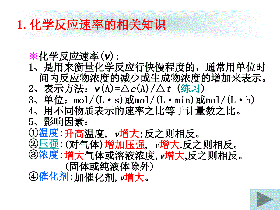 人教版化学选修4化学反应速率和化学平衡重要知识点_第2页