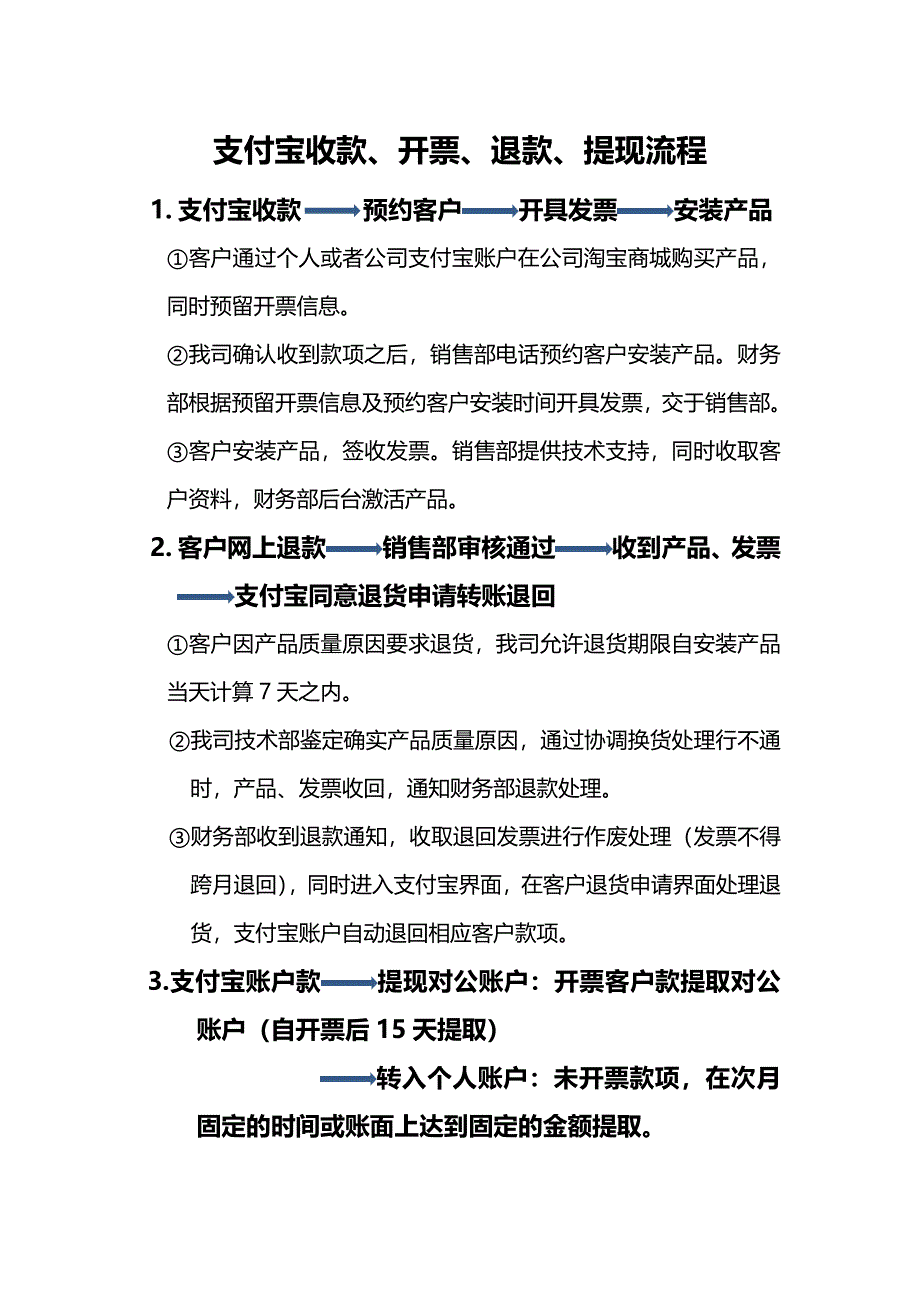 支付宝收款、开票、退货流程_第1页