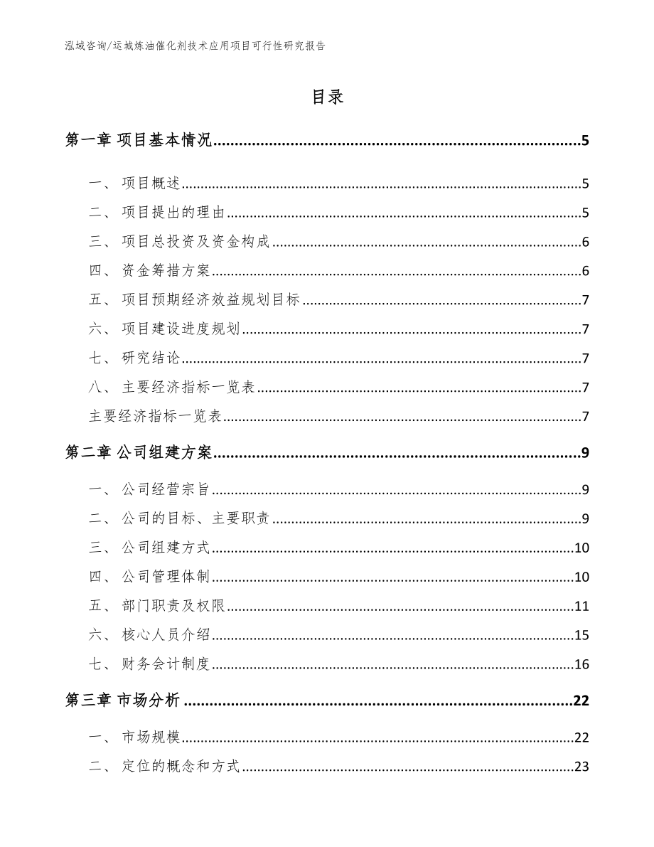 运城炼油催化剂技术应用项目可行性研究报告_模板范文_第1页