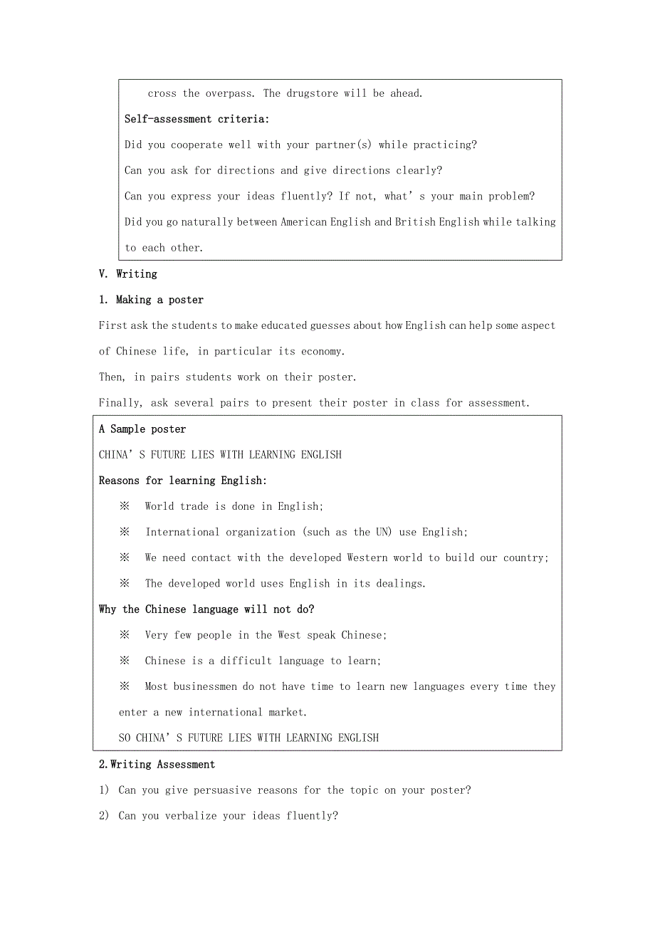 湖南省师范大学附属中学高中英语 Unit2 English Around the World period3教案 人教版必修1_第4页