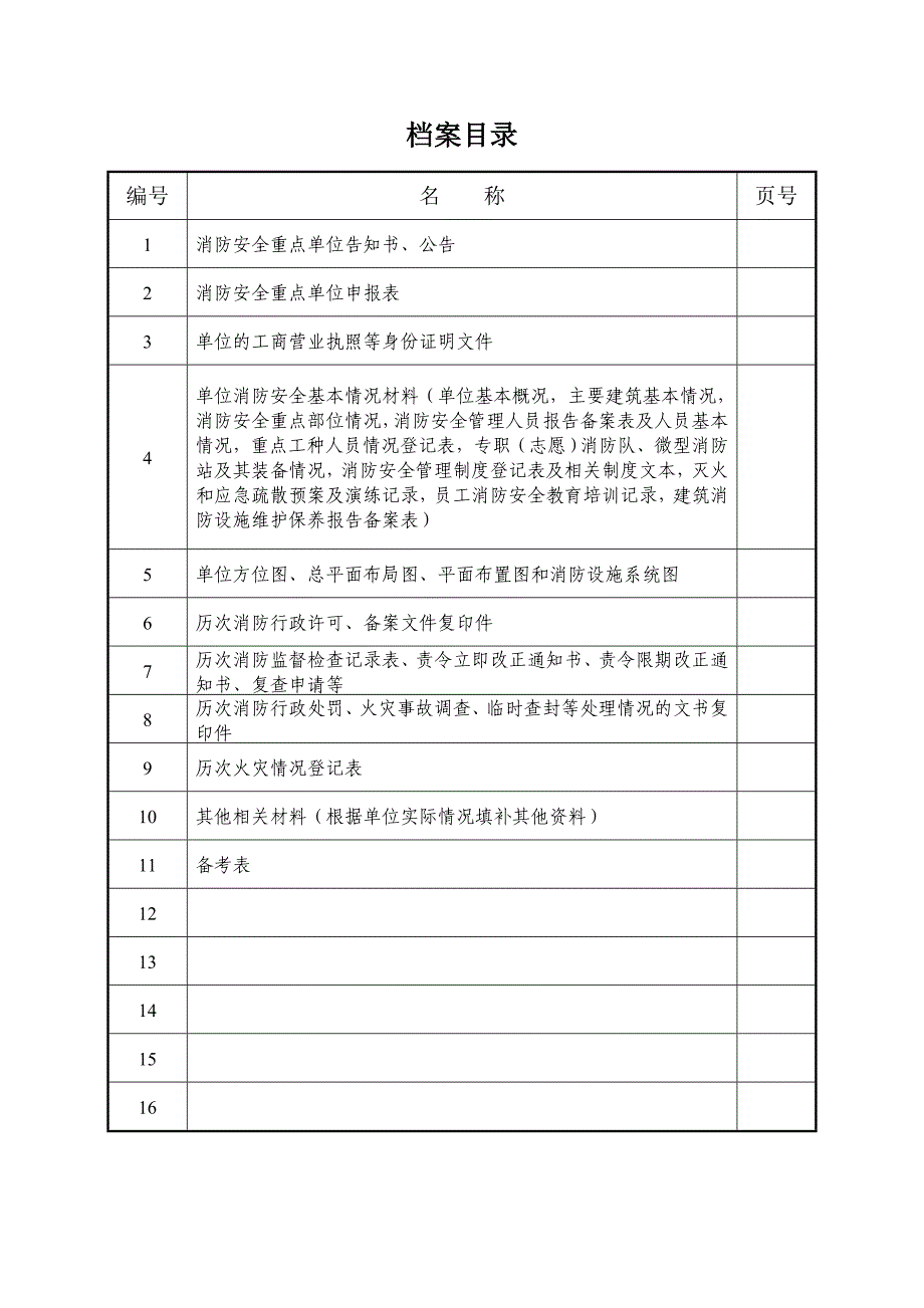 消防安全重点单位管理档案1_第2页