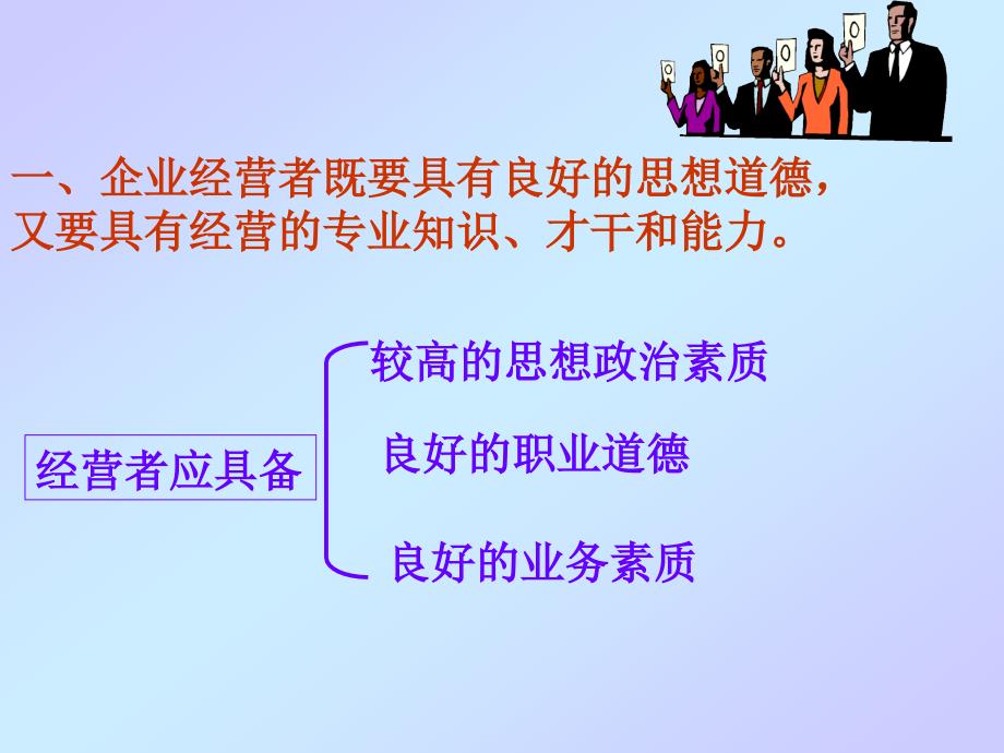 一企业经营者既要具有良好的思想道德又要具有经营的专_第2页