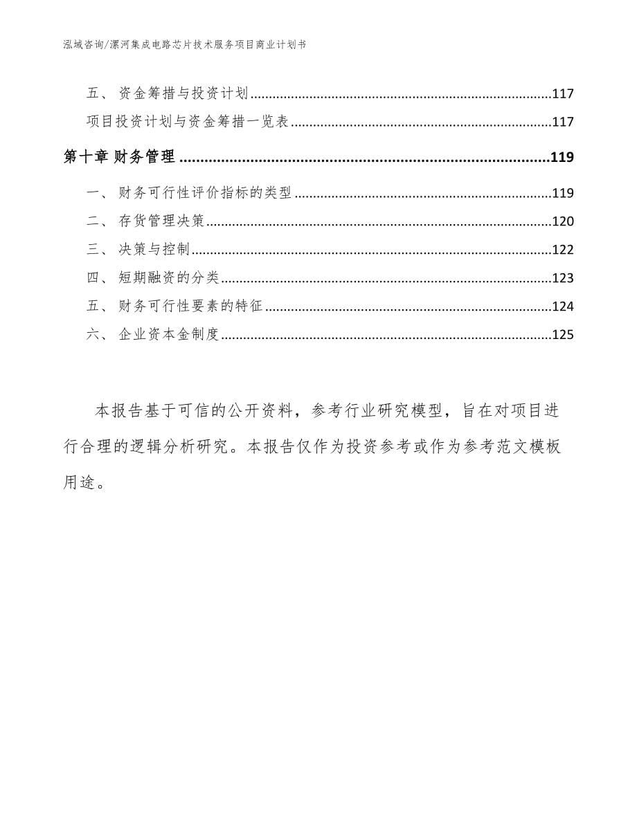 漯河集成电路芯片技术服务项目商业计划书_第5页
