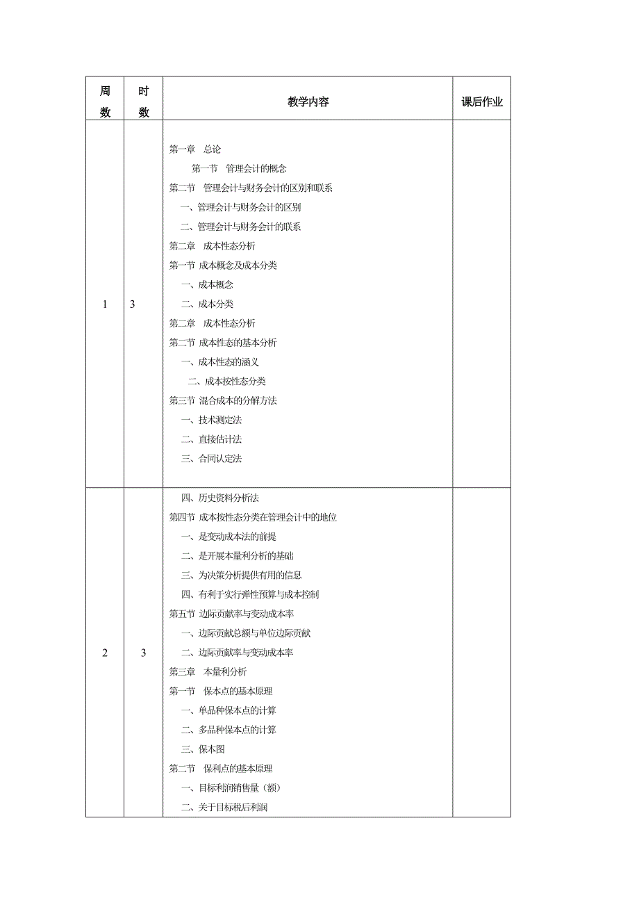 管理会计教学计划_第2页