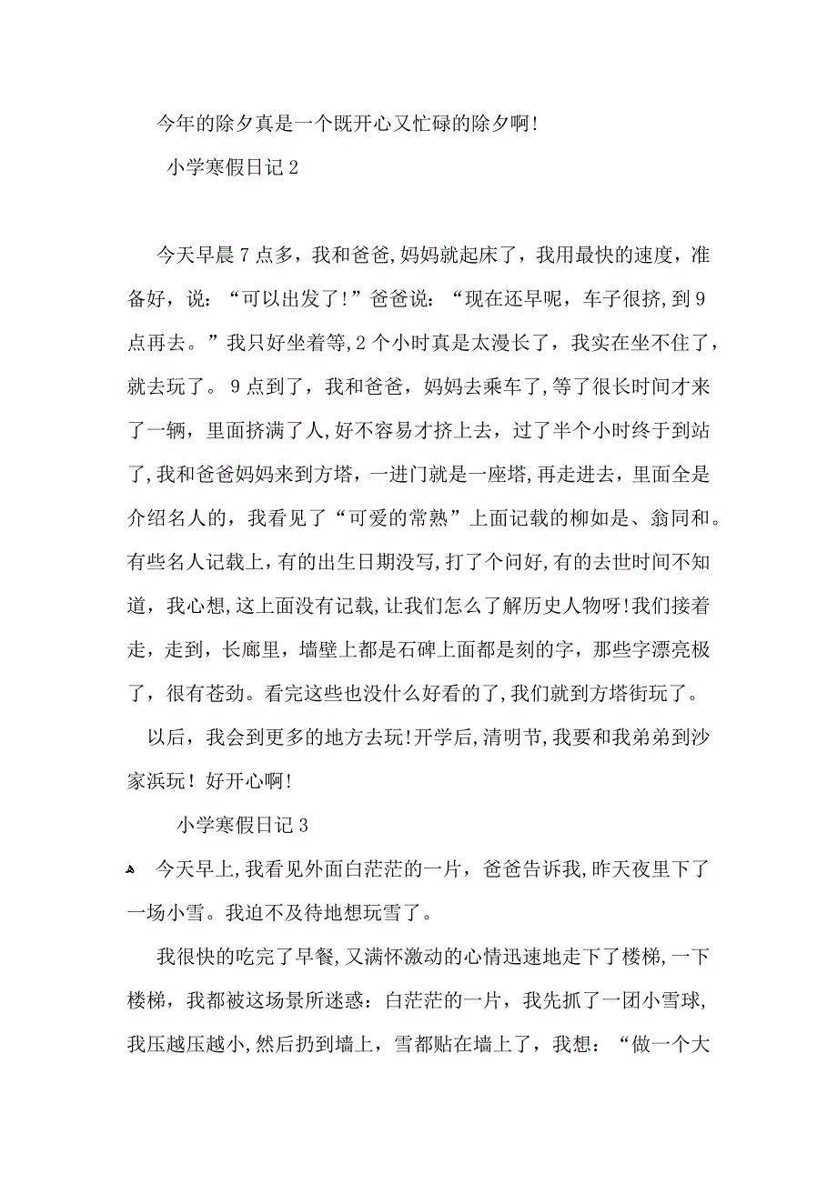 小学寒假日记集锦15篇2_第2页