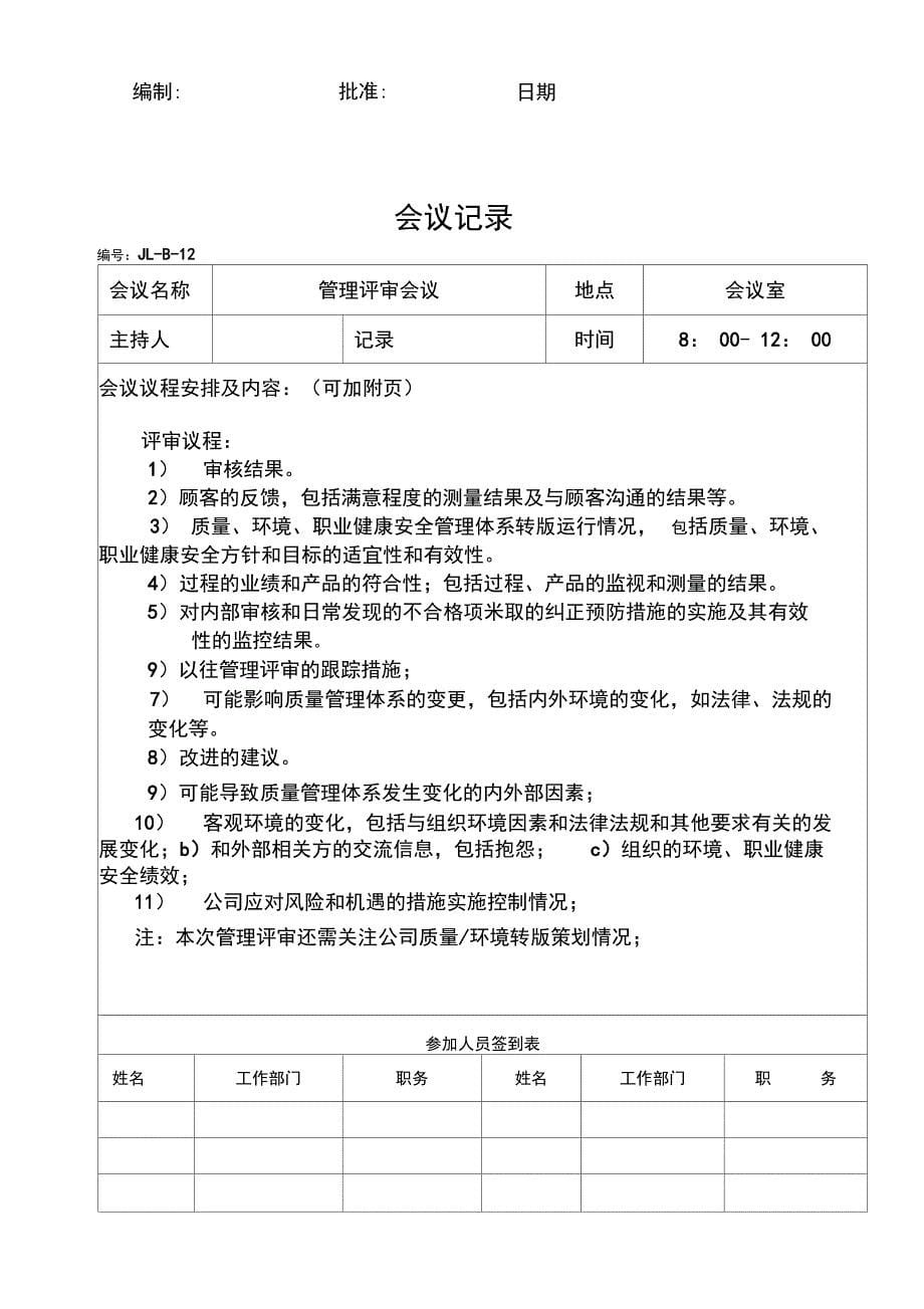 2015新版质量环境职业健康安全三体系管理评审_第5页