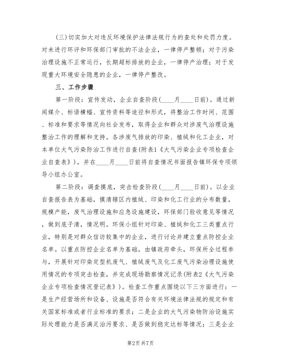 2022年大气污染专项整治行动方案_第2页